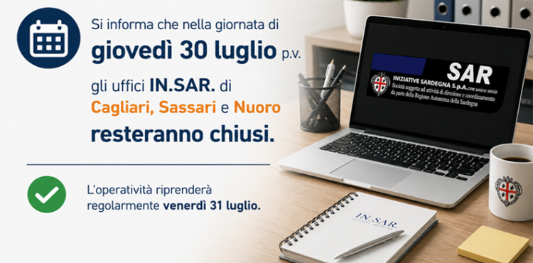 Chiusura Uffici INSAR 30 luglio 2026